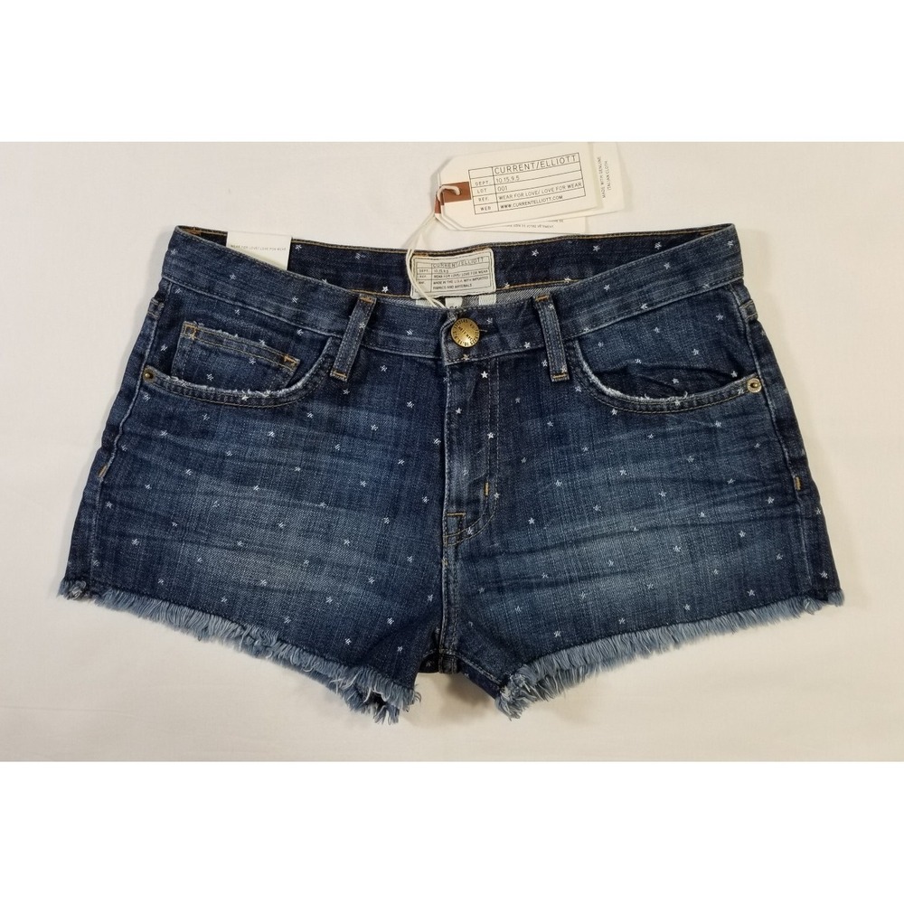 Current/Elliott The Boyfriend Short In Love White Stars Denim NWT 23 24 25 $198 - Picture 5 of 15